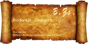 Bodonyi Zsanett névjegykártya